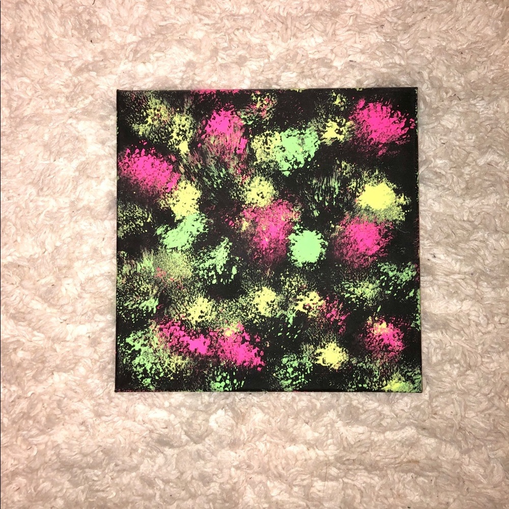 Black and Neon Splatter Paint Abstract‎ Canvas